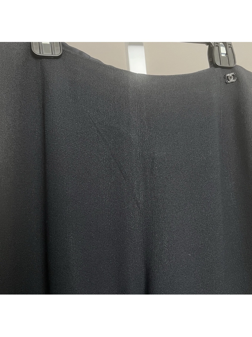 VTG Chanel Straight Leg ‘CC’ Trousers Navy SZ 38 Crepe Office Old Money Classic - Picture 6 of 15